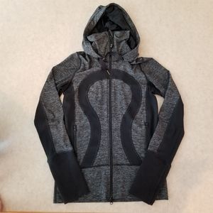 LULULEMON Gray/Black Hooded Scuba ZipUp Jacket